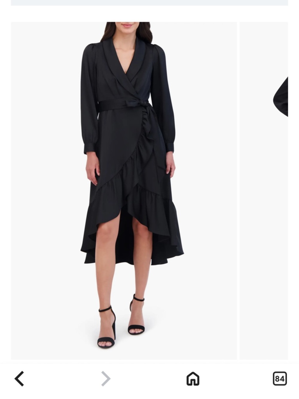 Vince Camuto Size 4 black Satin Wrap Tuxedo Cocktail Dress new - Picture 5 of 7